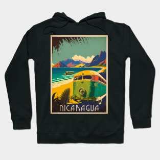 Nicaragua Coastline Vintage Travel Art Poster Hoodie